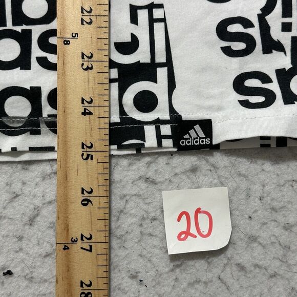 Adidas Boy's Large (14/16) Black White Logo Short Sleeve Athletic T Shirt - Picture 9 of 15